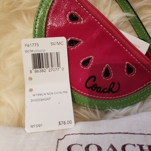 Coach watermelon coin purse keychain